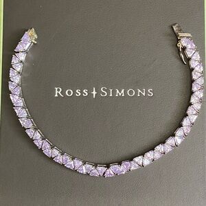 Vintage 925 Sterling Silver Ross Simons trillion cut Bracelet 7.5"